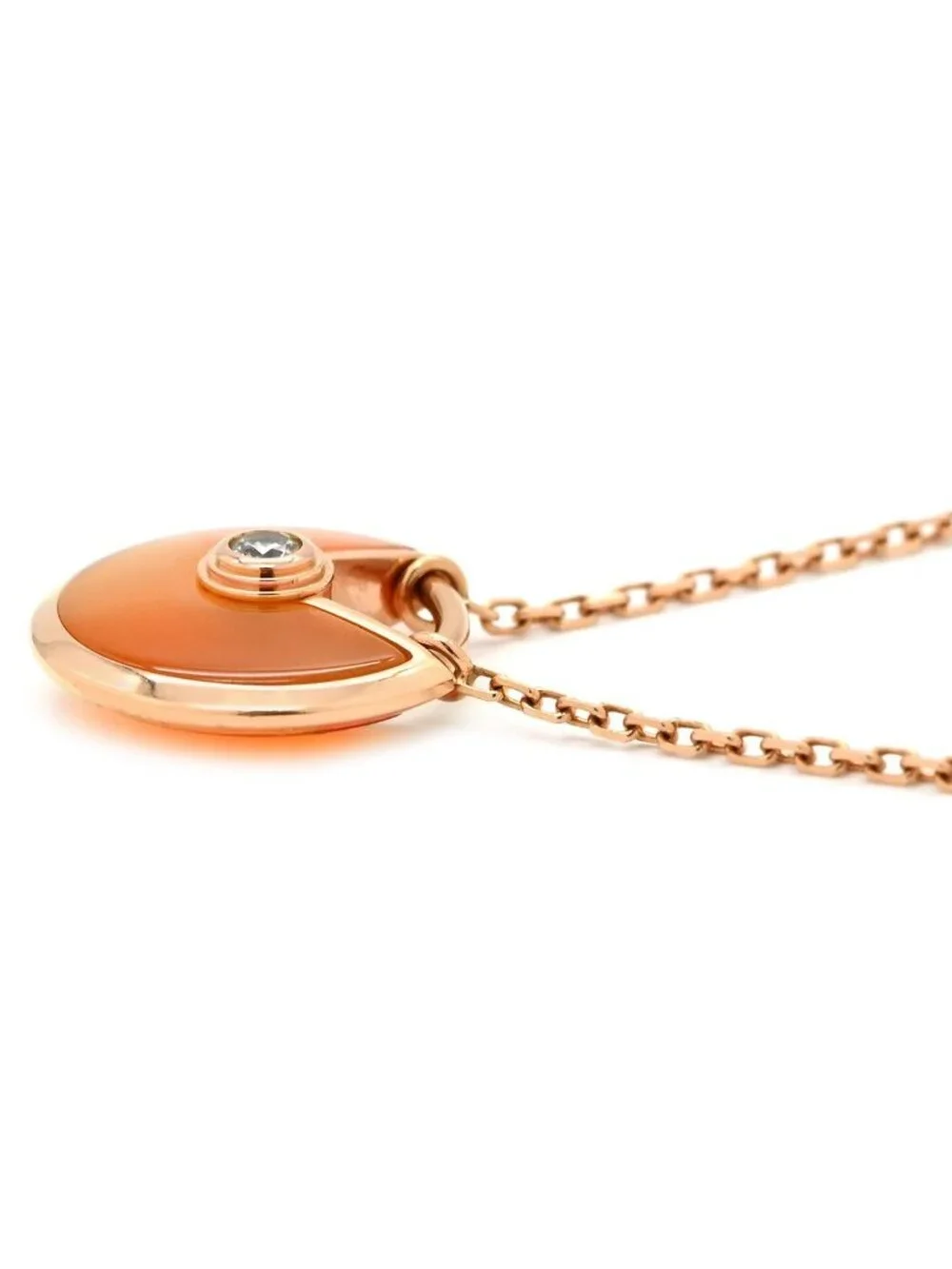 Cartier Necklace Amulette de Cartier XS Orange Pink Gold PG 18k Diamond